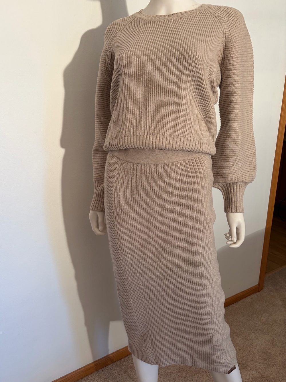 #963 Ariat Malvern Oatmeal Colored Skirt Set. Merino Wool. AW24